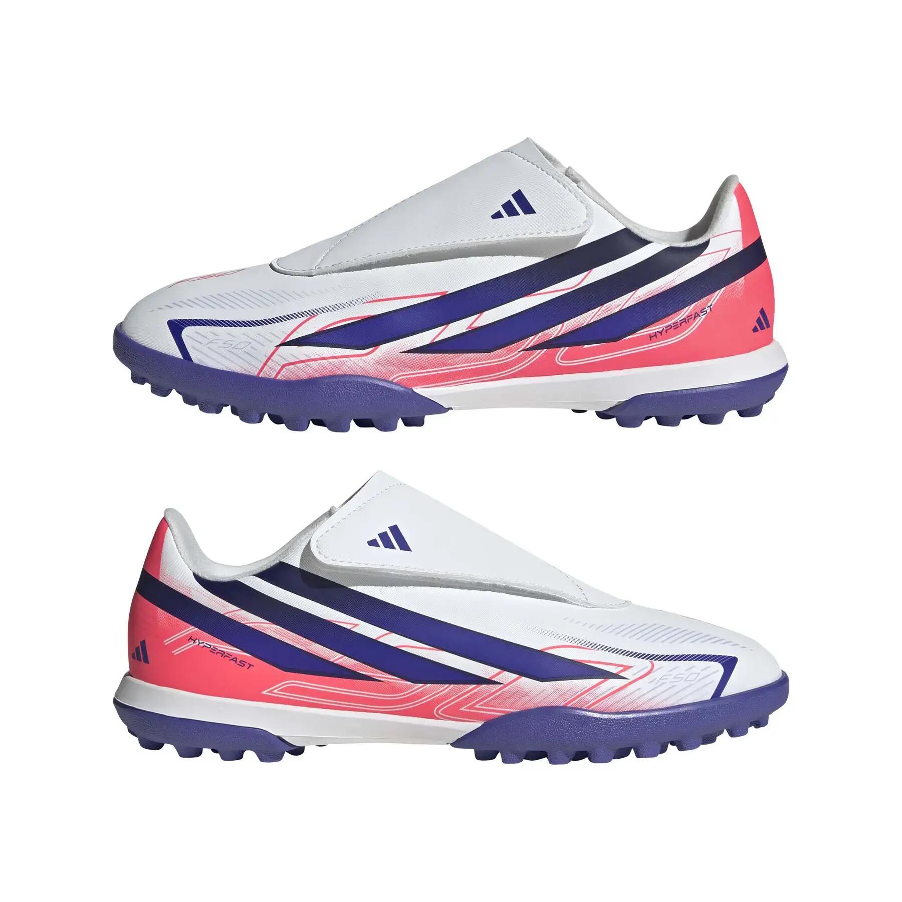 Sapatos de futebol para crianças adidas F50 Hyperfast Club Vel TF 3/7