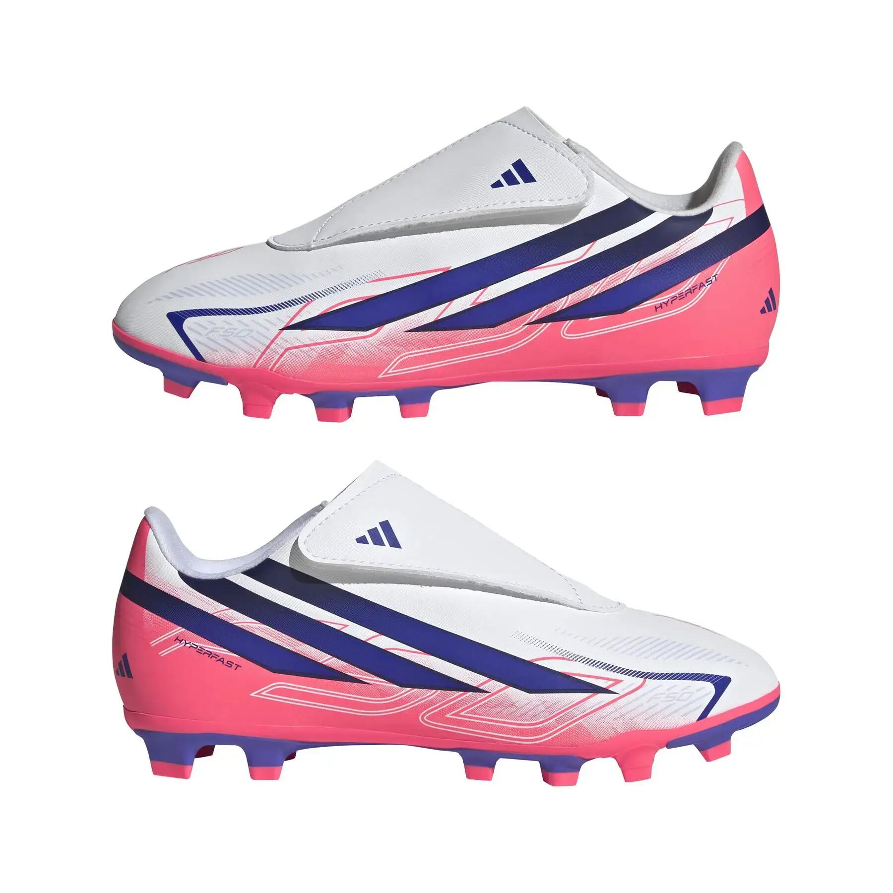 Sapatos de futebol para crianças adidas F50 Hyperfast Club Vel FG/MG 4/7