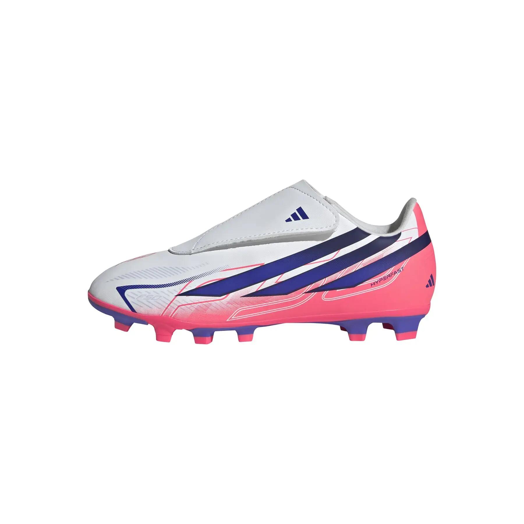 Sapatos de futebol para crianças adidas F50 Hyperfast Club Vel FG/MG 3/7