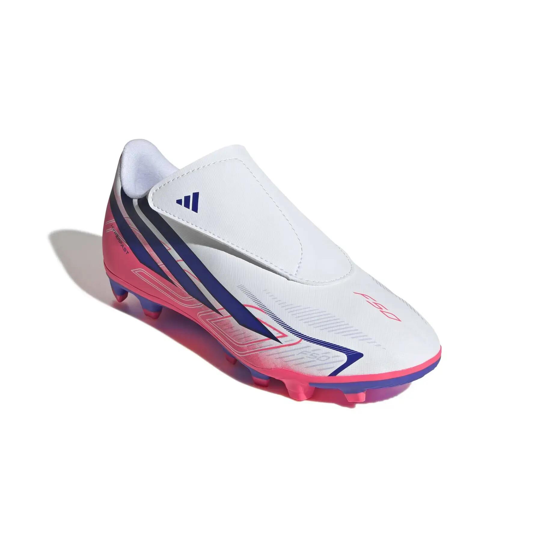 Sapatos de futebol para crianças adidas F50 Hyperfast Club Vel FG/MG 2/7