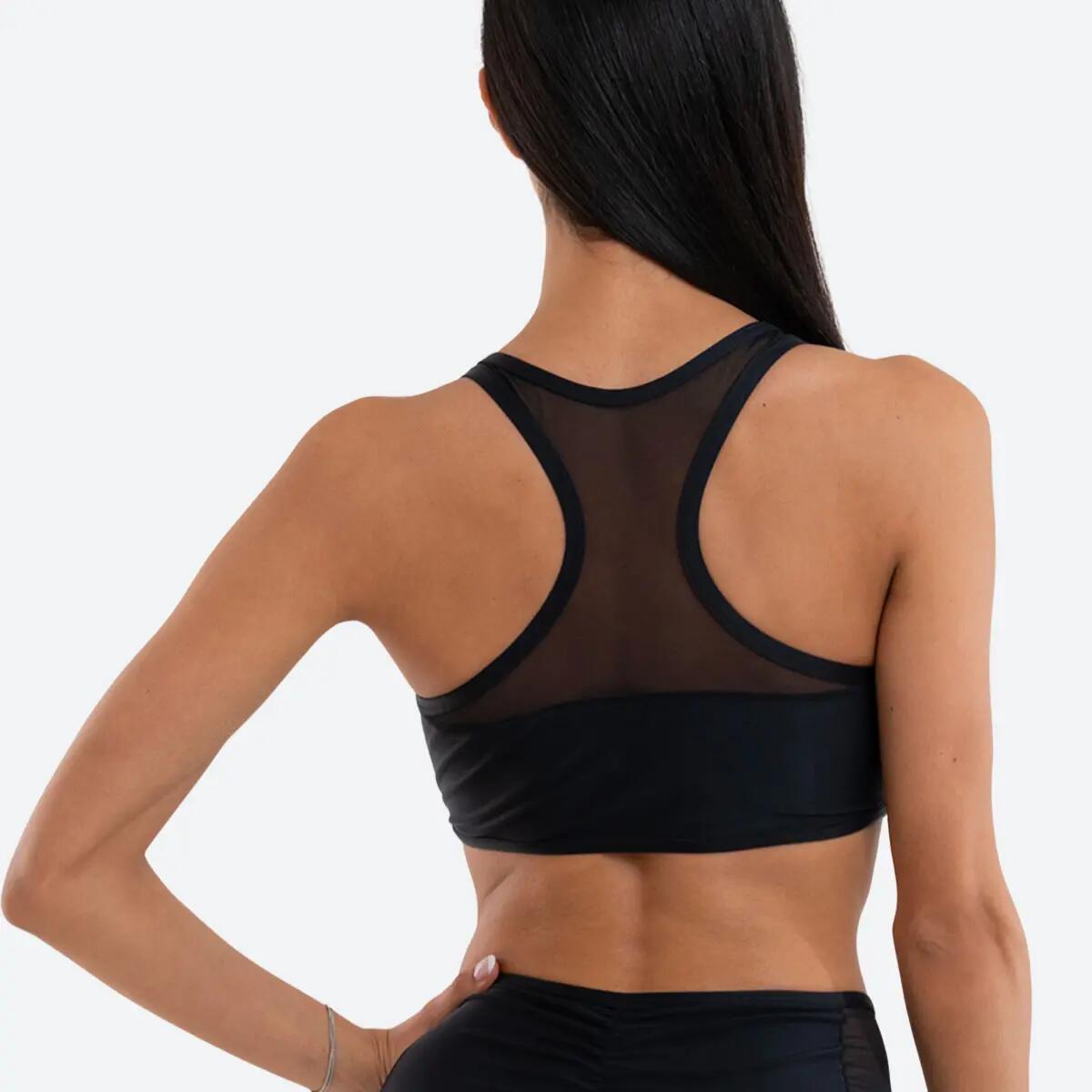 Top donna pole dance push up dettagli retina Mistika Black 4/5