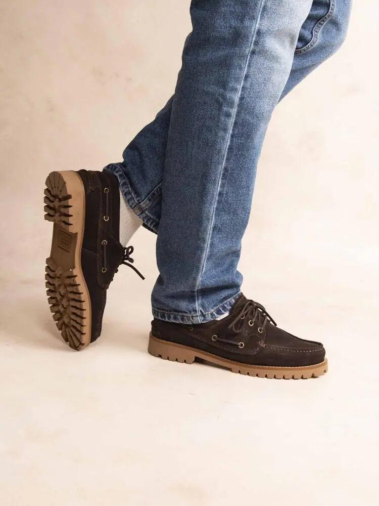 Chaussures bateau - Homme - Cuir, lacets cuir - Raynold - Marron 2/5