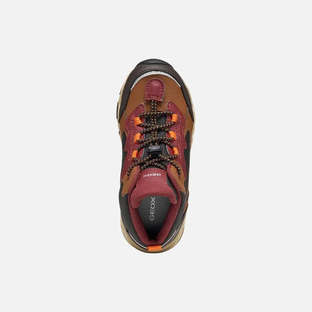 Baskets Garçon J MAGNETAR BOY B ABX Marron/Bordeaux 6/7