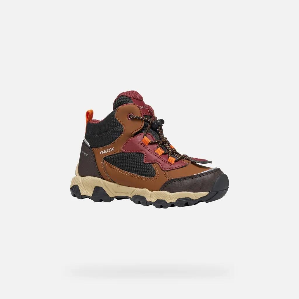 Baskets Garçon J MAGNETAR BOY B ABX Marron/Bordeaux 3/7