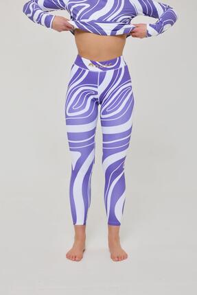 Baselayer Legging - Paarse Werveling Dames