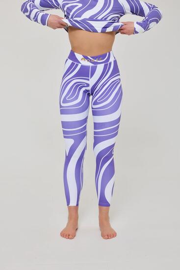 Baselayer Legging - Paarse Werveling Dames