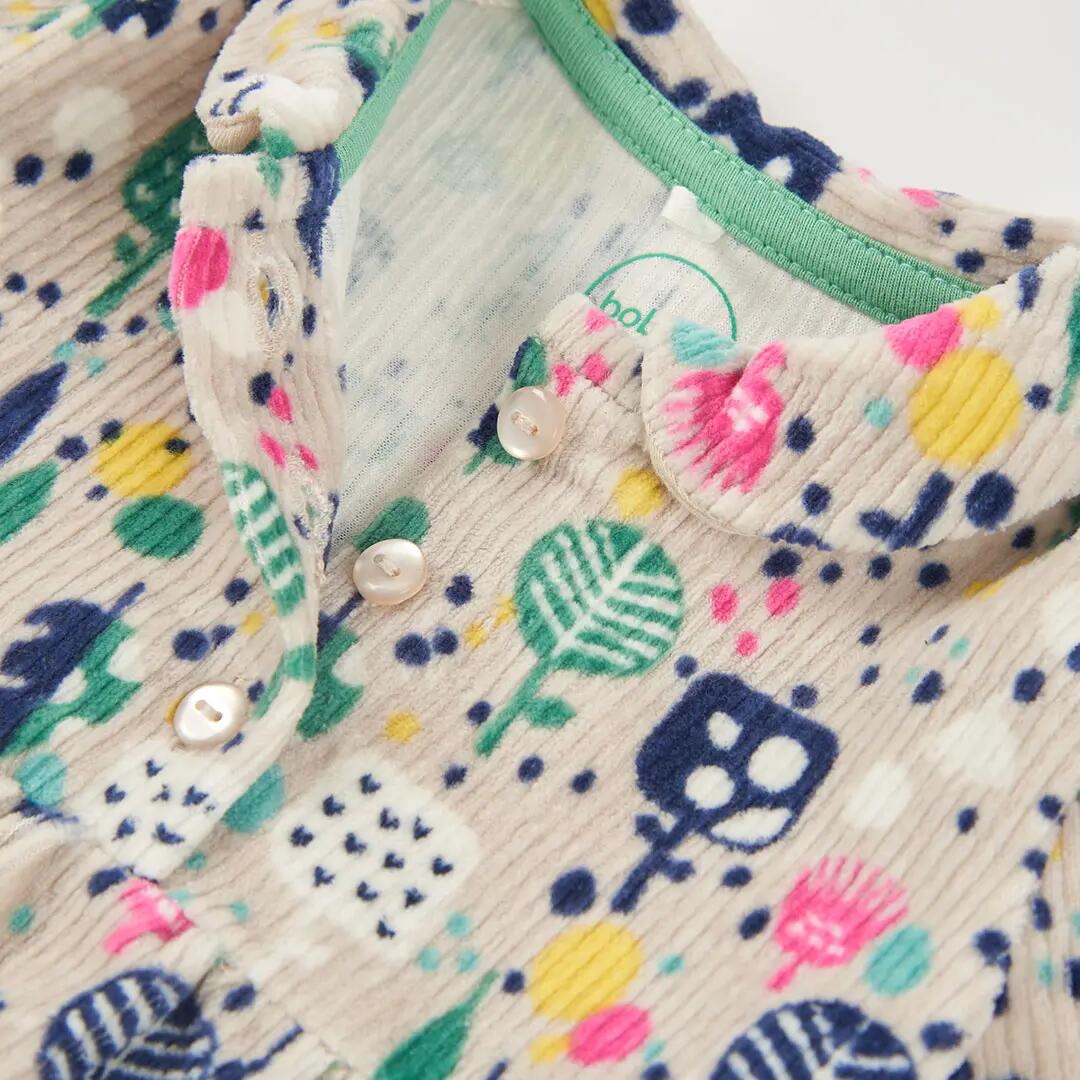 Vestido punto estampado árboles multicolor bebé 3/4