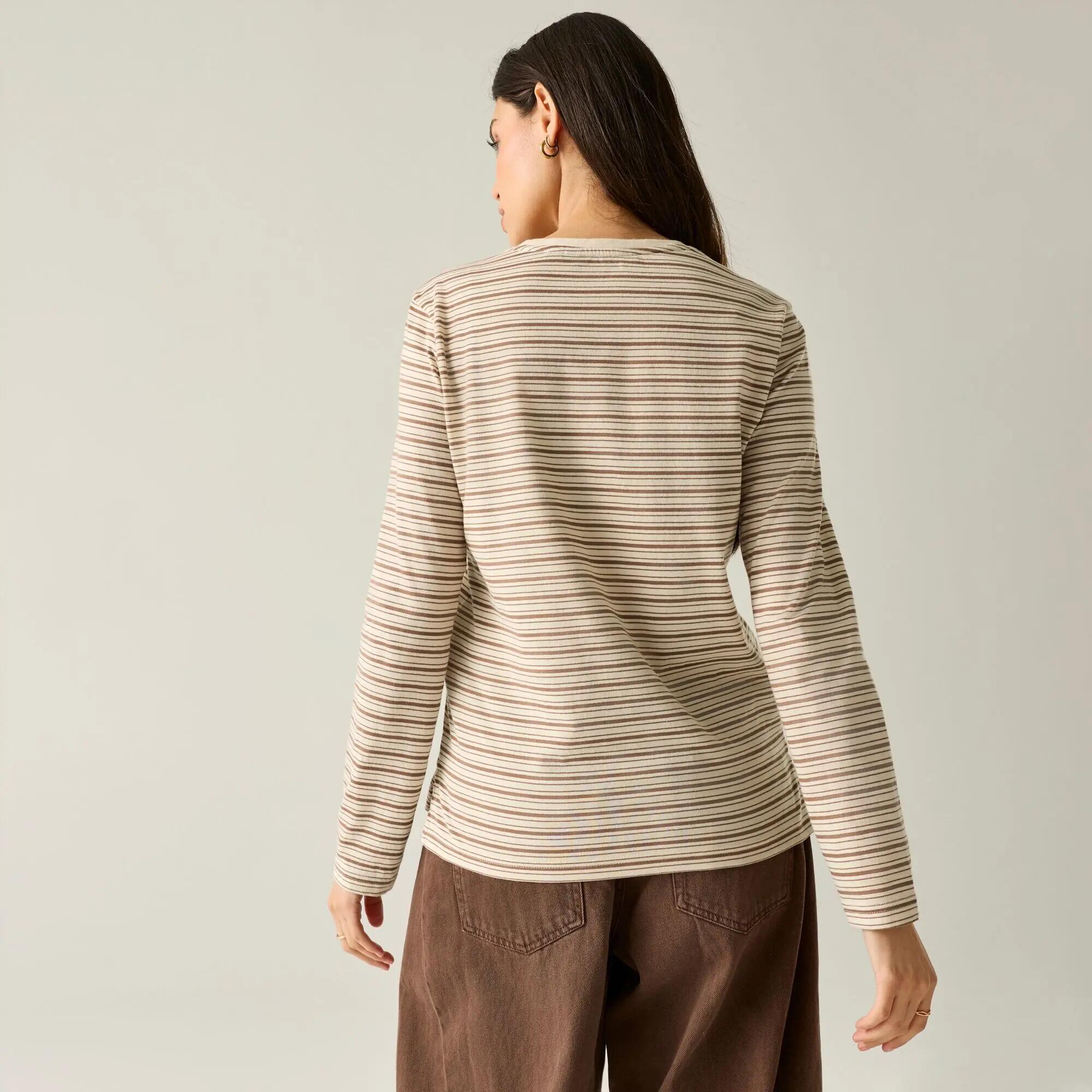 T-shirt a maniche lunghe a righe con scollo rotondo da donna Federica 3/10