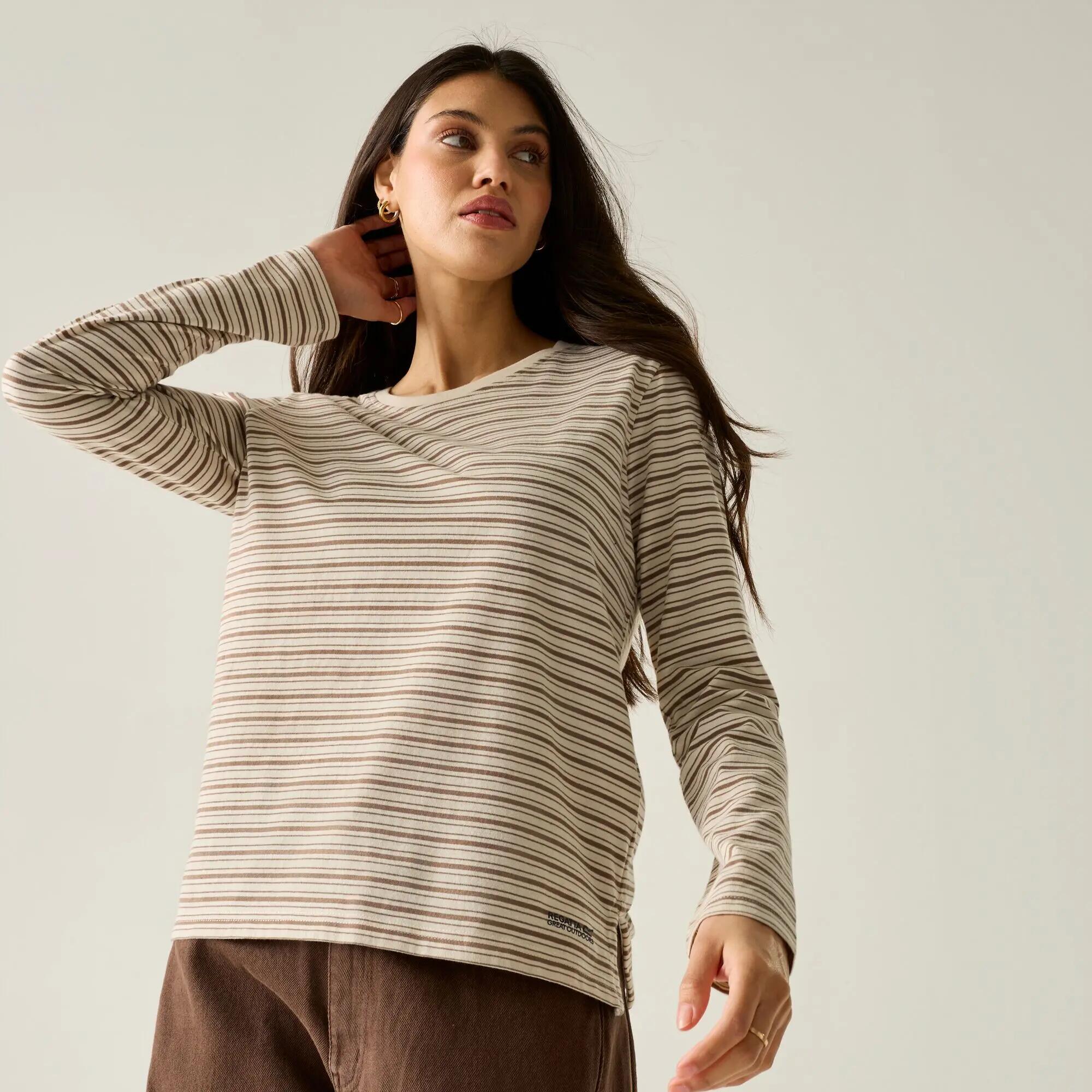 T-shirt a maniche lunghe a righe con scollo rotondo da donna Federica 6/10