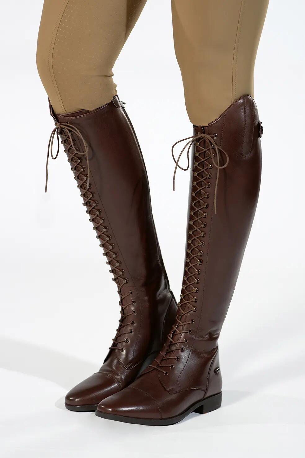 Damskie skórzane buty do jazdy konnej HKM Elegant Lace Standard 2/7