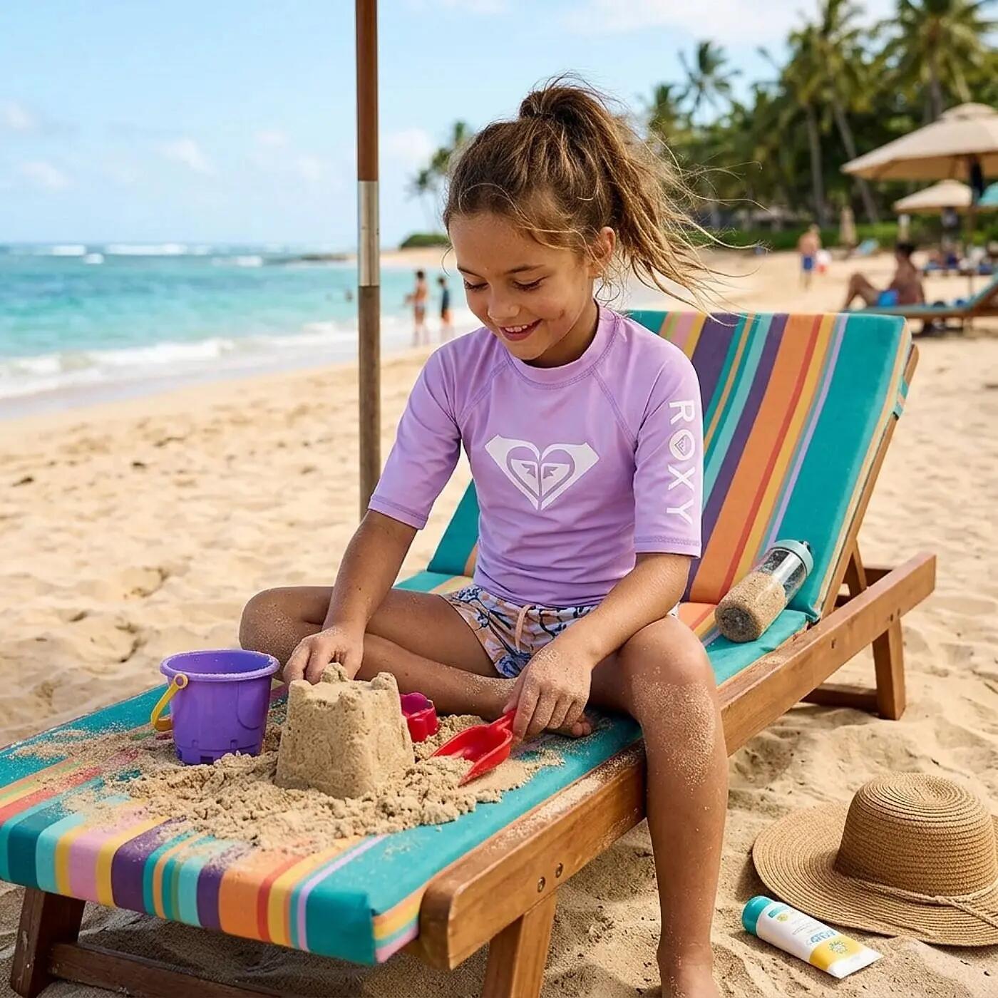 Mädchen-T-Shirt mit UV-Schutz, Modell WHOLE HEARTED, kurzärmelig 2/3