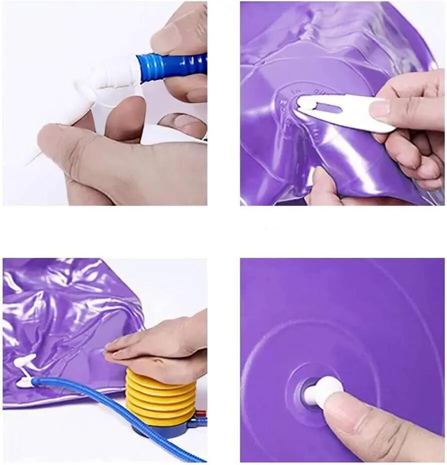 Fitball Pelota Fitness Yoga Pilates Resistente 65 cm Morado 3/4