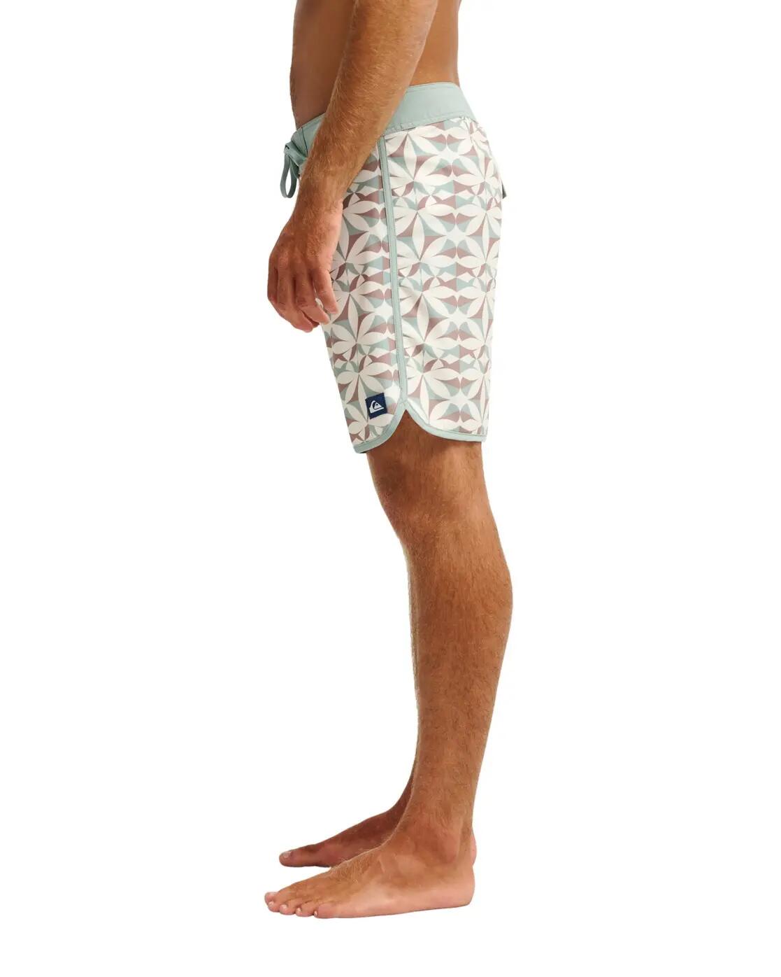 Boardshort SURFSILK SCALLOP 18" Weiss Heren 3/4