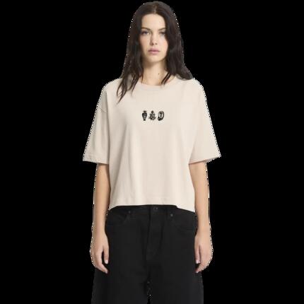 Camiseta - Skate - Mujer - Boxy estampada - Vaderetro 2 - Beige