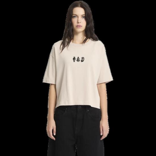 Camiseta - Skate - Mujer - Boxy estampada - Vaderetro 2 - Beige