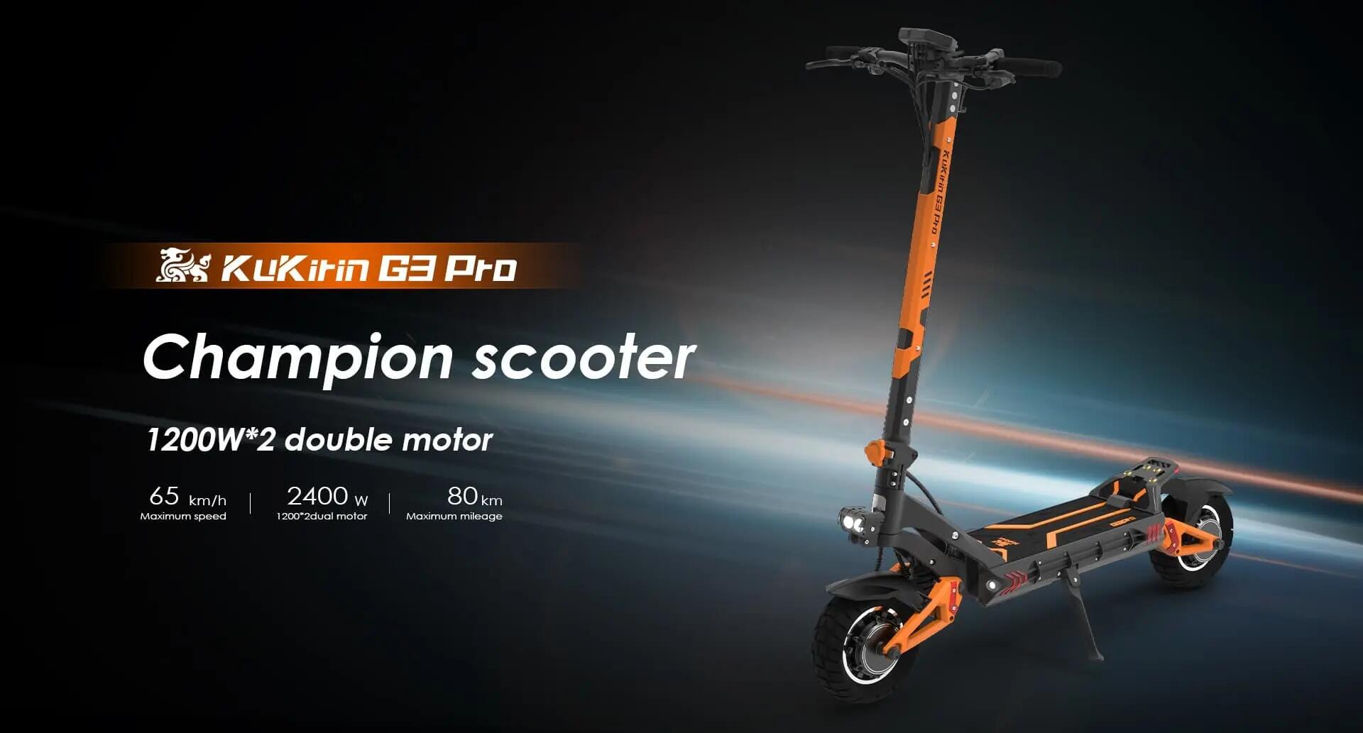 Trottinette électrique Kukirin G3 Pro 2 × 1200W 52V pliable 5/12