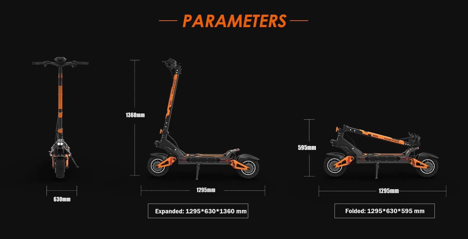 Trottinette électrique Kukirin G3 Pro 2 × 1200W 52V pliable 12/12