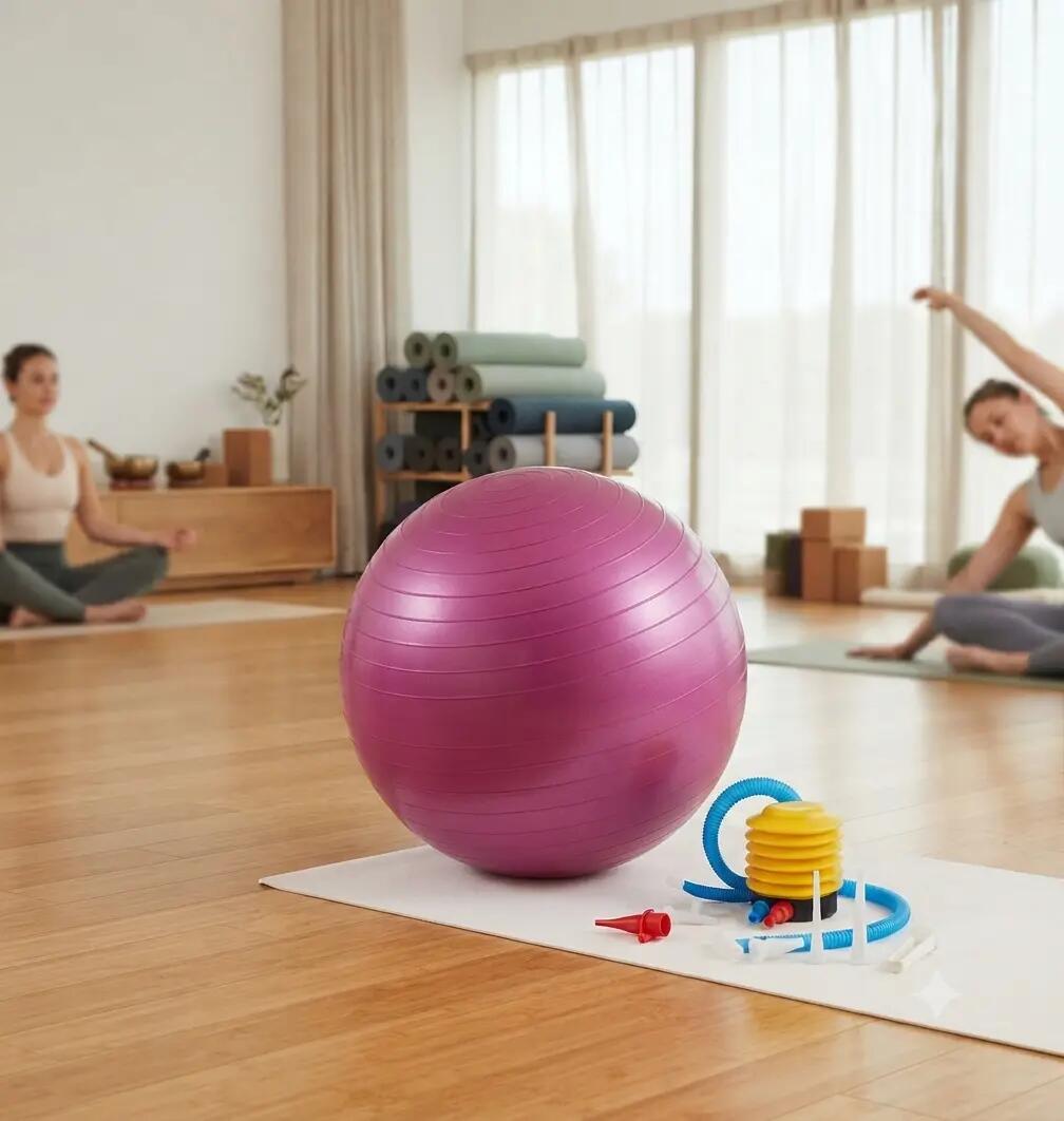 Fitball Pelota Fitness Yoga Pilates Resistente 65 cm Rosa 4/4