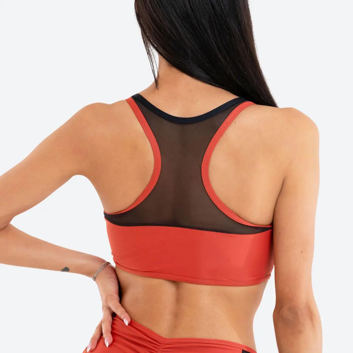 Top donna pole dance push up dettagli retina Mistika Mattone 4/5