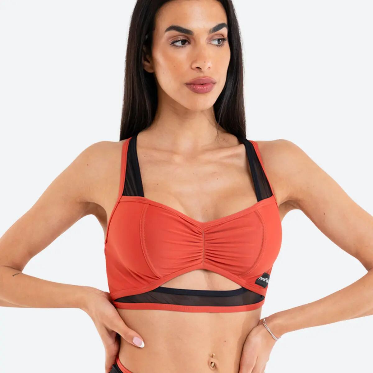 Top donna pole dance push up dettagli retina Mistika Mattone 2/5