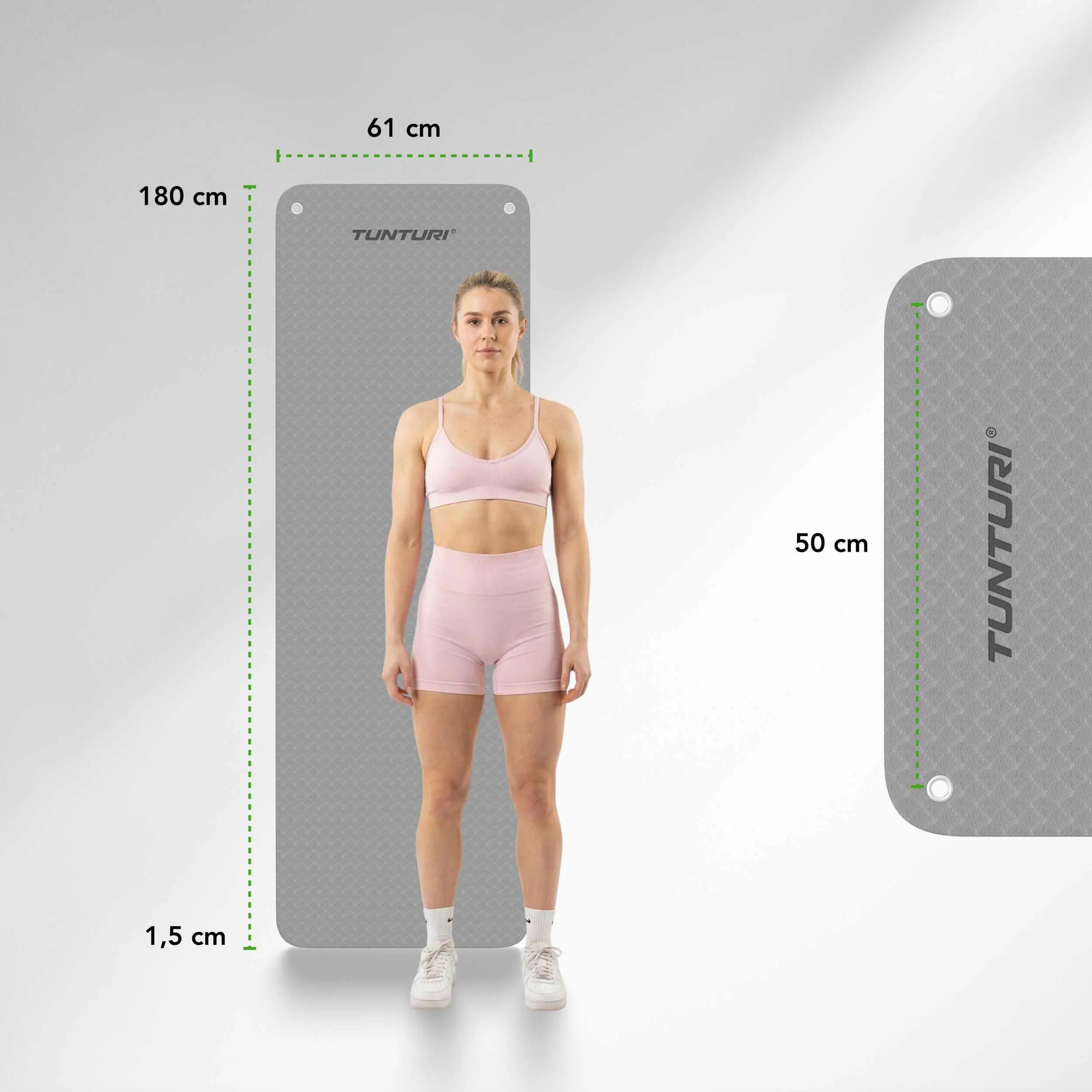 Platinum Tapis Fitness EVA 180 cm - 15 mm - Gris 7/7