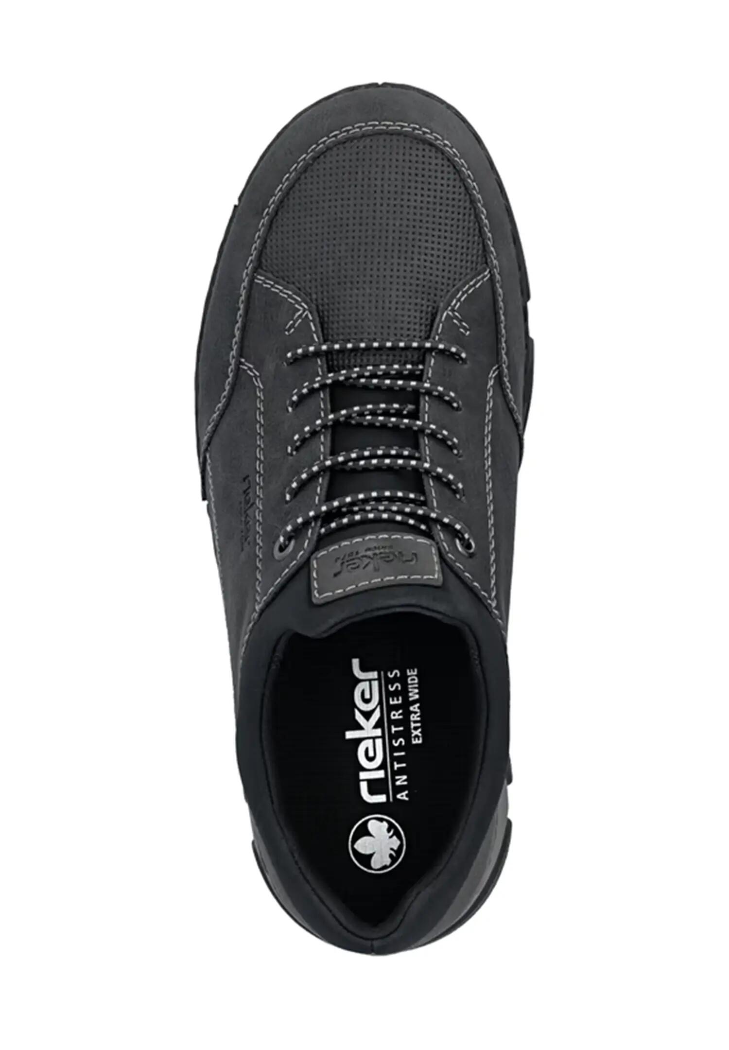 Rieker Herren Slipper  Halbschuhe Leder Komfort 15950-00 Black 4/5