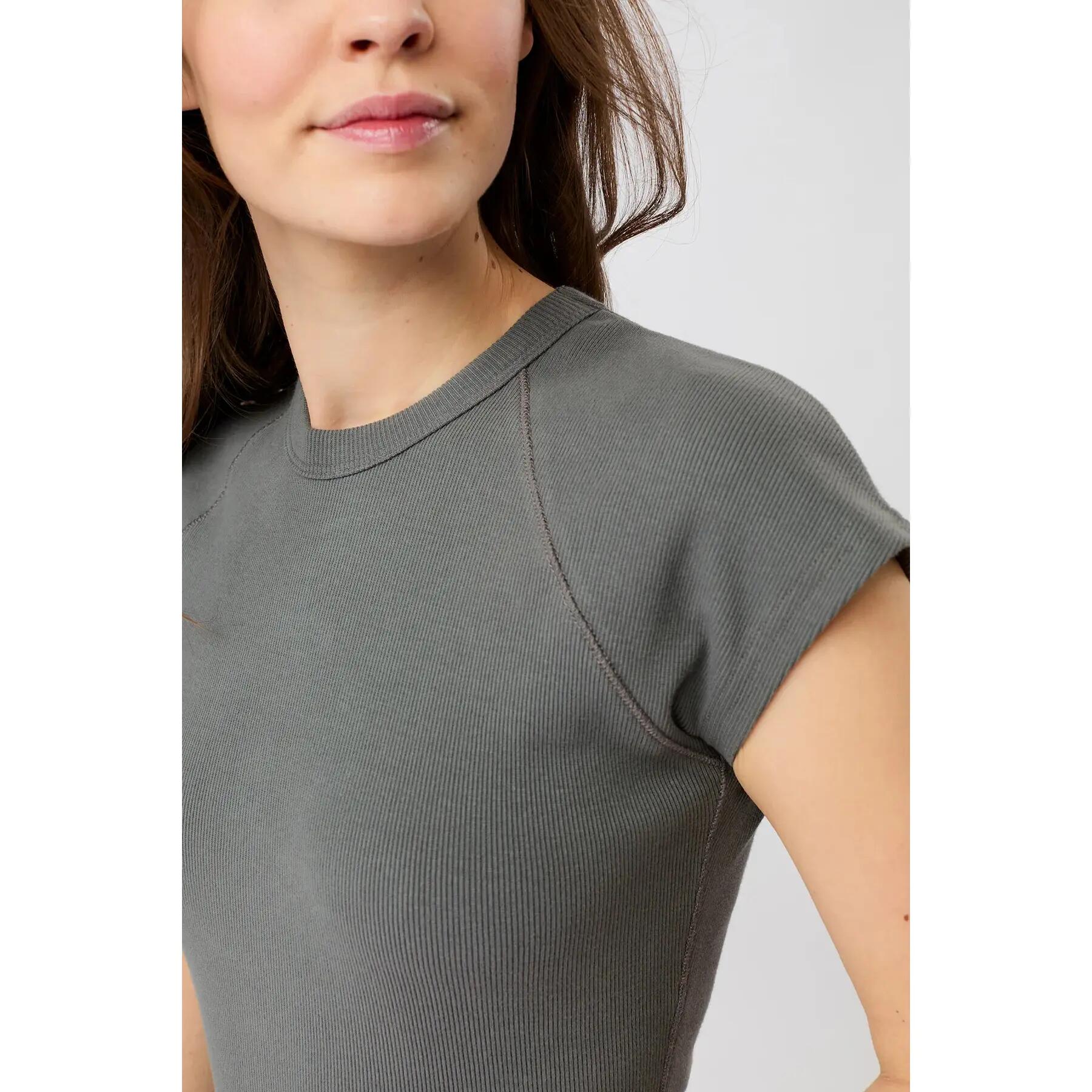 T-shirt côtelé coupe slim femme Mandala 3/4