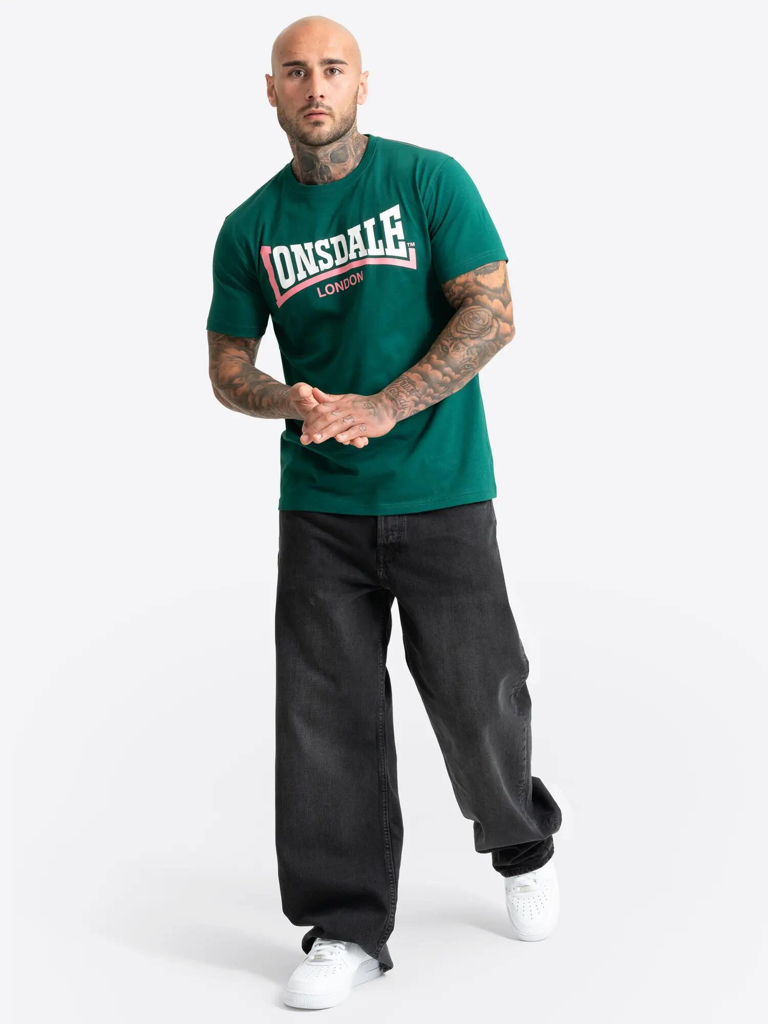 LONSDALE Herren T-Shirt normale Passform TWO TONE 3/6