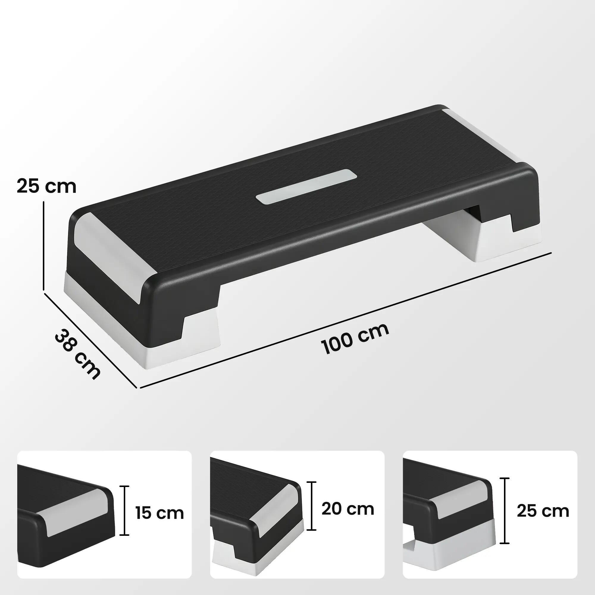 Step de aeróbica 100x38x25 cm preto SPORTNOW 3/3