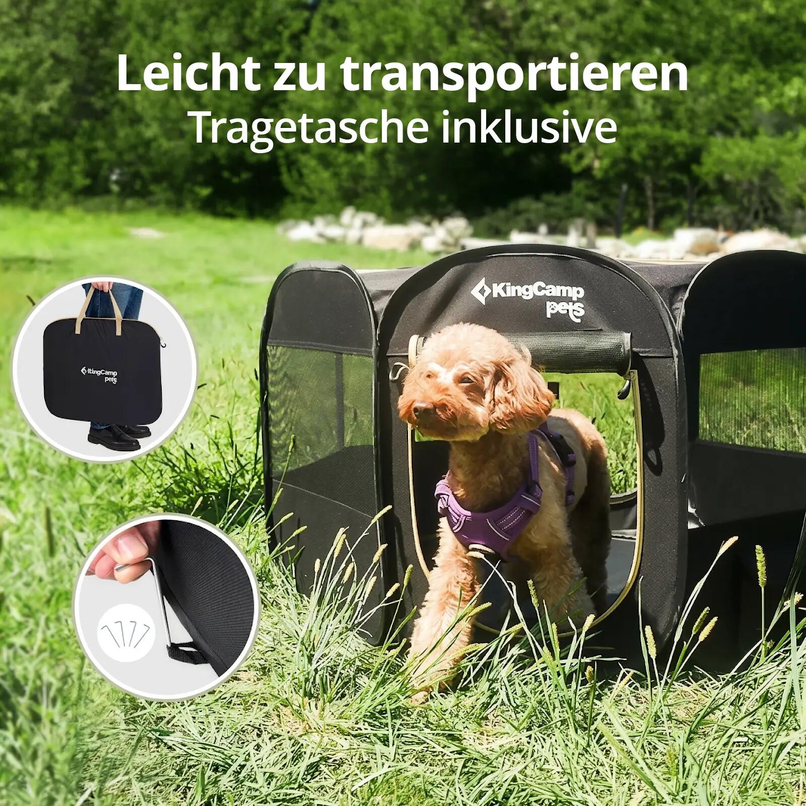 Haustier Hunde Laufstall Pop Up Welpen Wurf Box Outdoor Faltbar 91x91cm 5/7