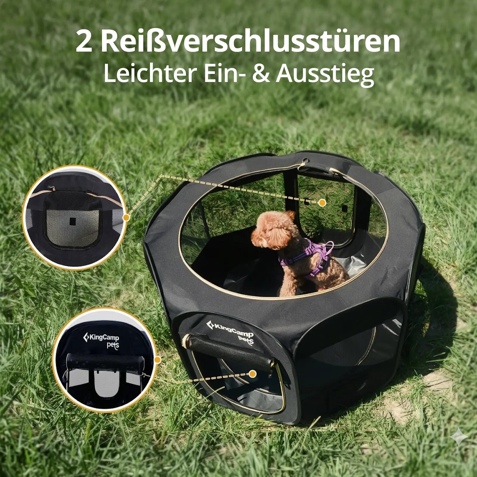 Haustier Hunde Laufstall Pop Up Welpen Wurf Box Outdoor Faltbar 91x91cm 3/7