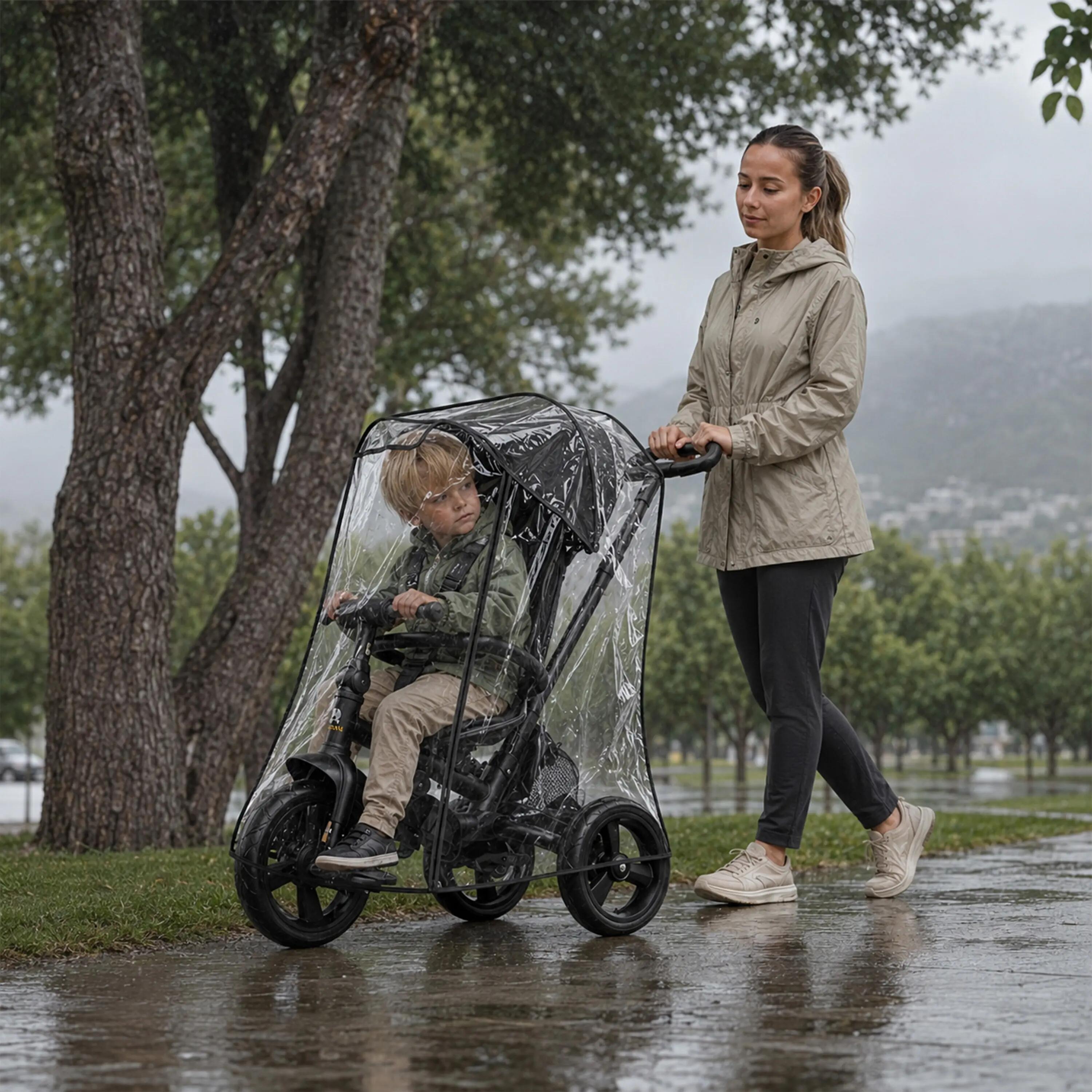 Deryan Housse de Pluie Universelle pour Tricycle - Protège de la Pluie 4/5