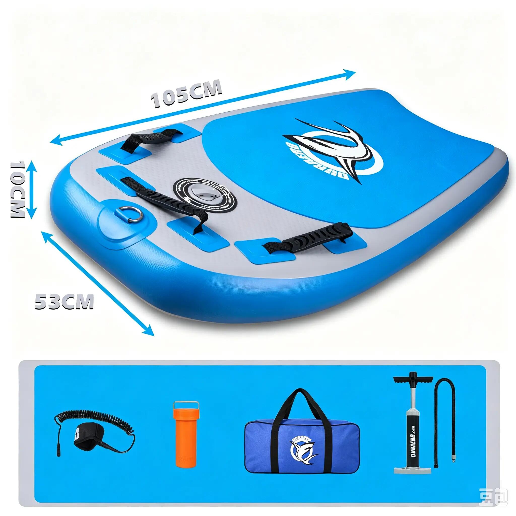 Erwachsene - Bodyboarden - Aufblasbares Board - 3 Griffe - Blau 4/5
