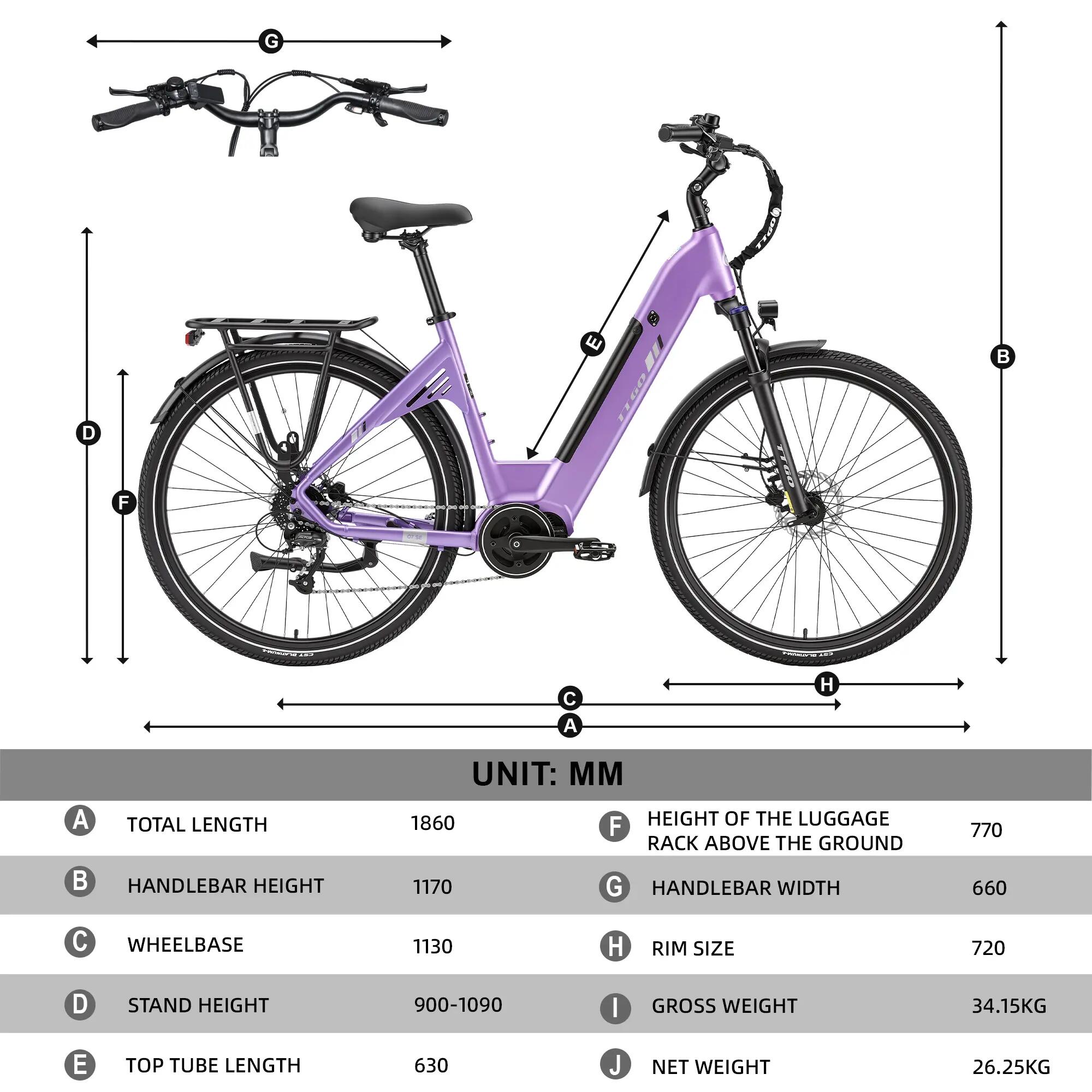 TTGO C7SE elektromos kerékpár felnőtteknek, 250 W-os motor 9/15