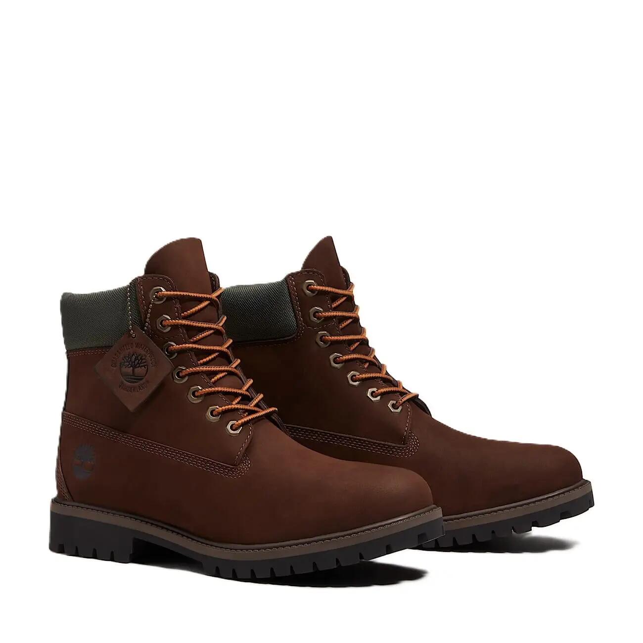 Timberland Heritage 6 Inch Waterproof Leather Men's Dark Brown Boots 1/6