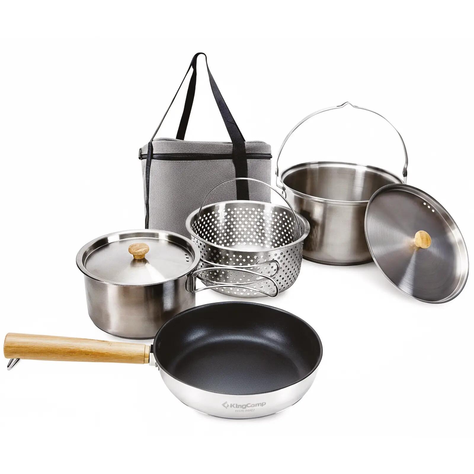 Set de cocina para camping Basecamp I Set de vajilla olla sartén acero 6/7