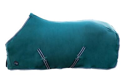 Droogdeken van fleece voor paard met gekruiste singels hkm