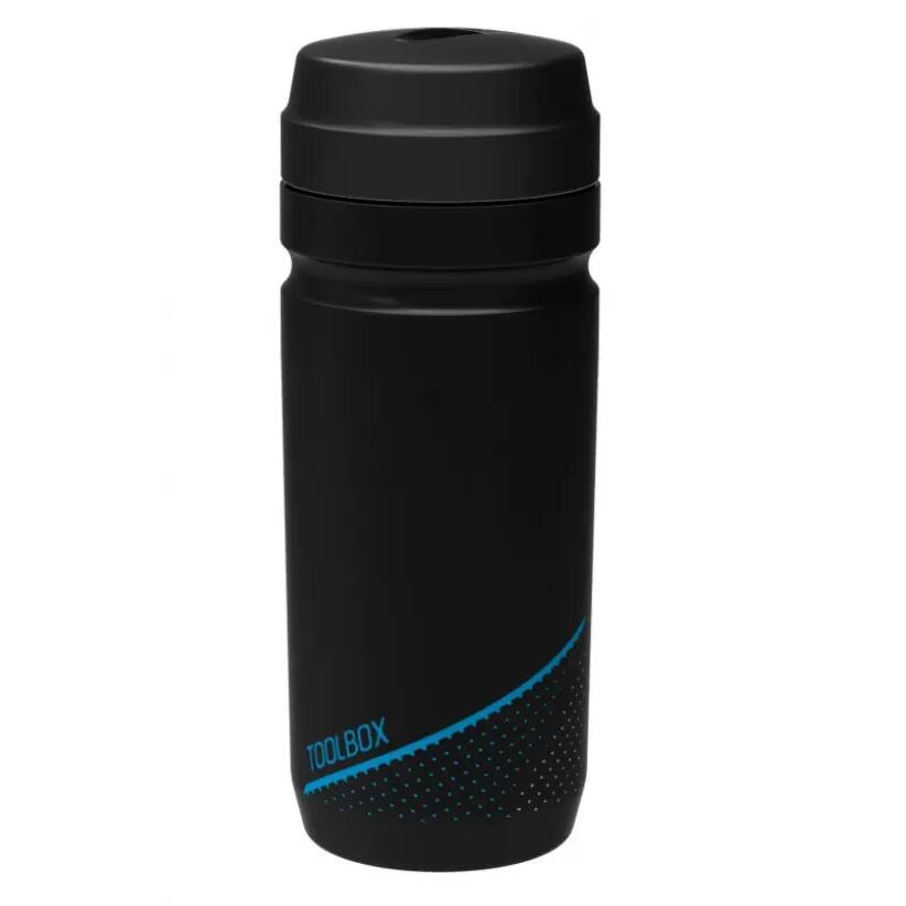 Bidon scule CUBE 0.6L negru - gât larg, capac rapid.