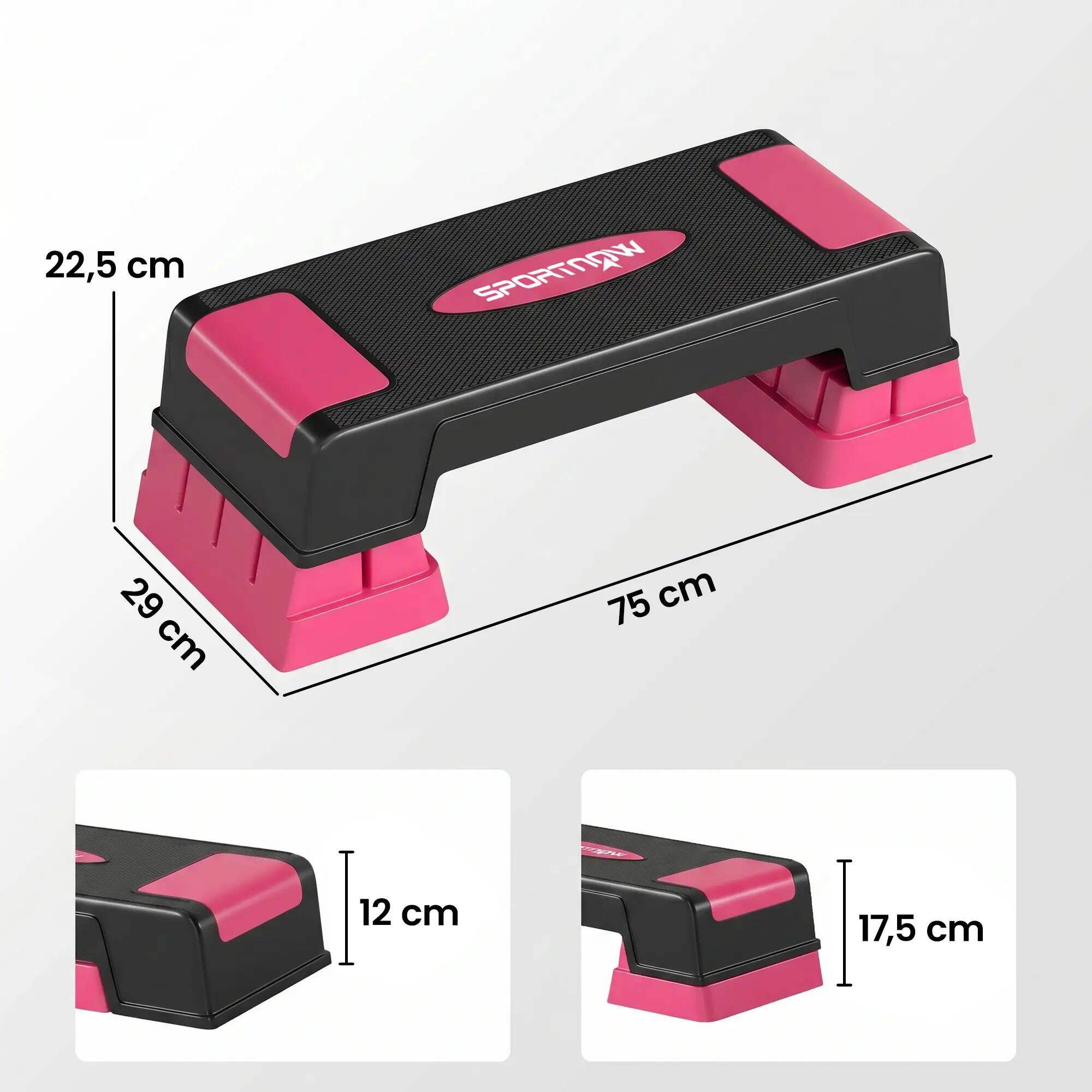 Step aeróbico 75x29x22.5 cm rosa SPORTNOW 3/3
