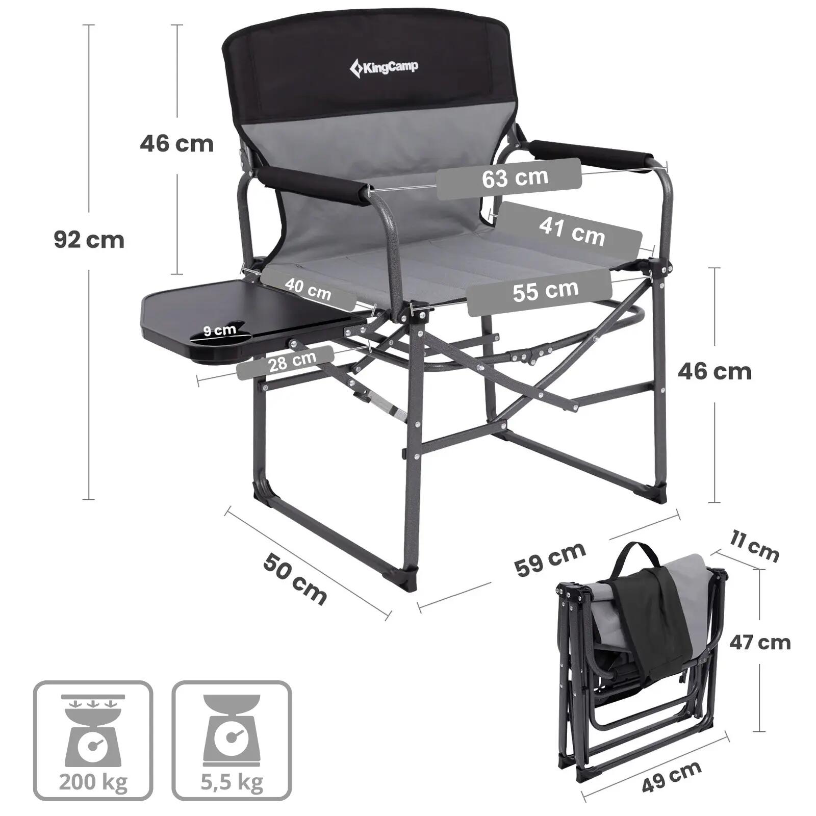 Campingstuhl Director Chair II Regiestuhl Outdoor Armlehne 200 kg 2/6