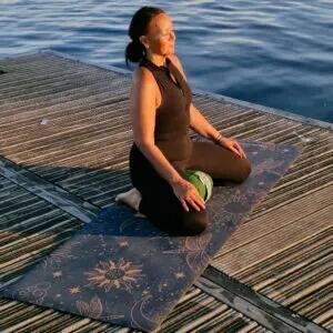 Esterilla de yoga de corcho Samarali Cosmic Harmony – 200 × 68 cm 5/7