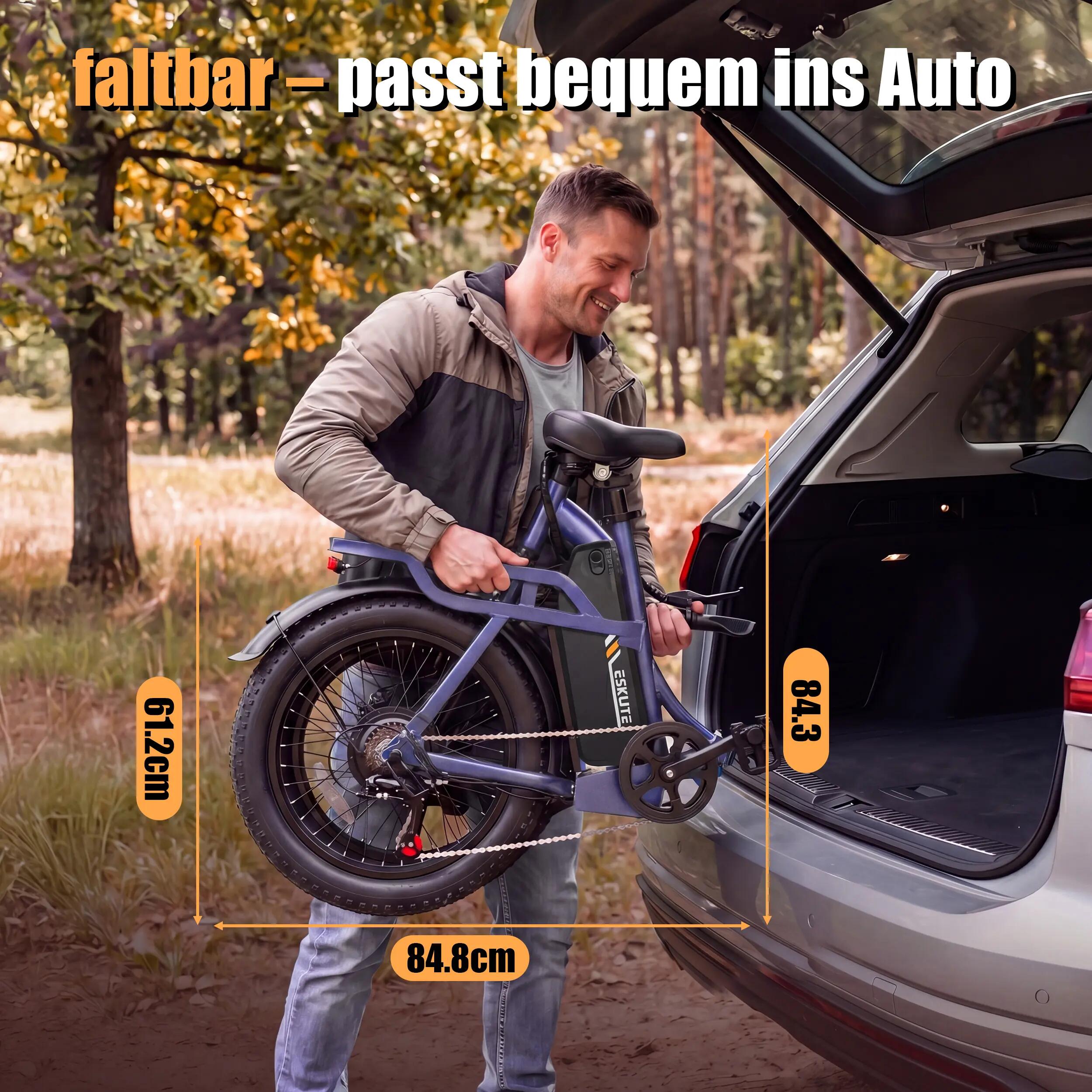 Vélo Électrique ESKUTE D202｜Moteur 250W｜48V 20.8Ah｜Pneu 20" 8/8