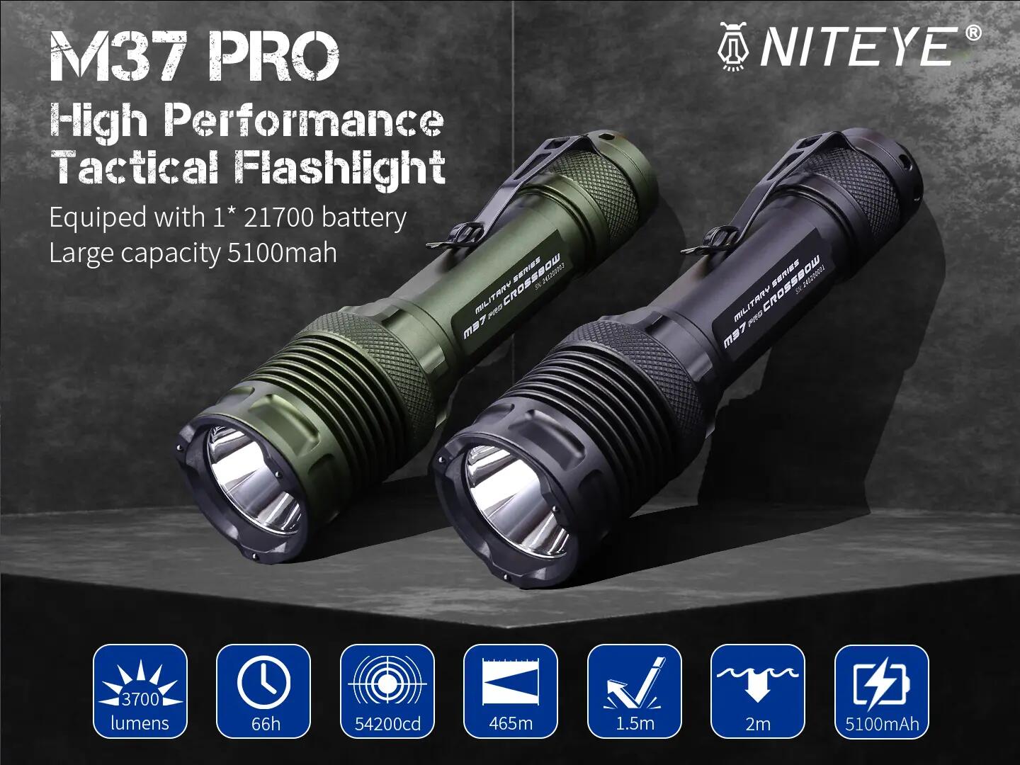 M37 Pro Tactical Flashlight 3700 Lumens torch 2/12