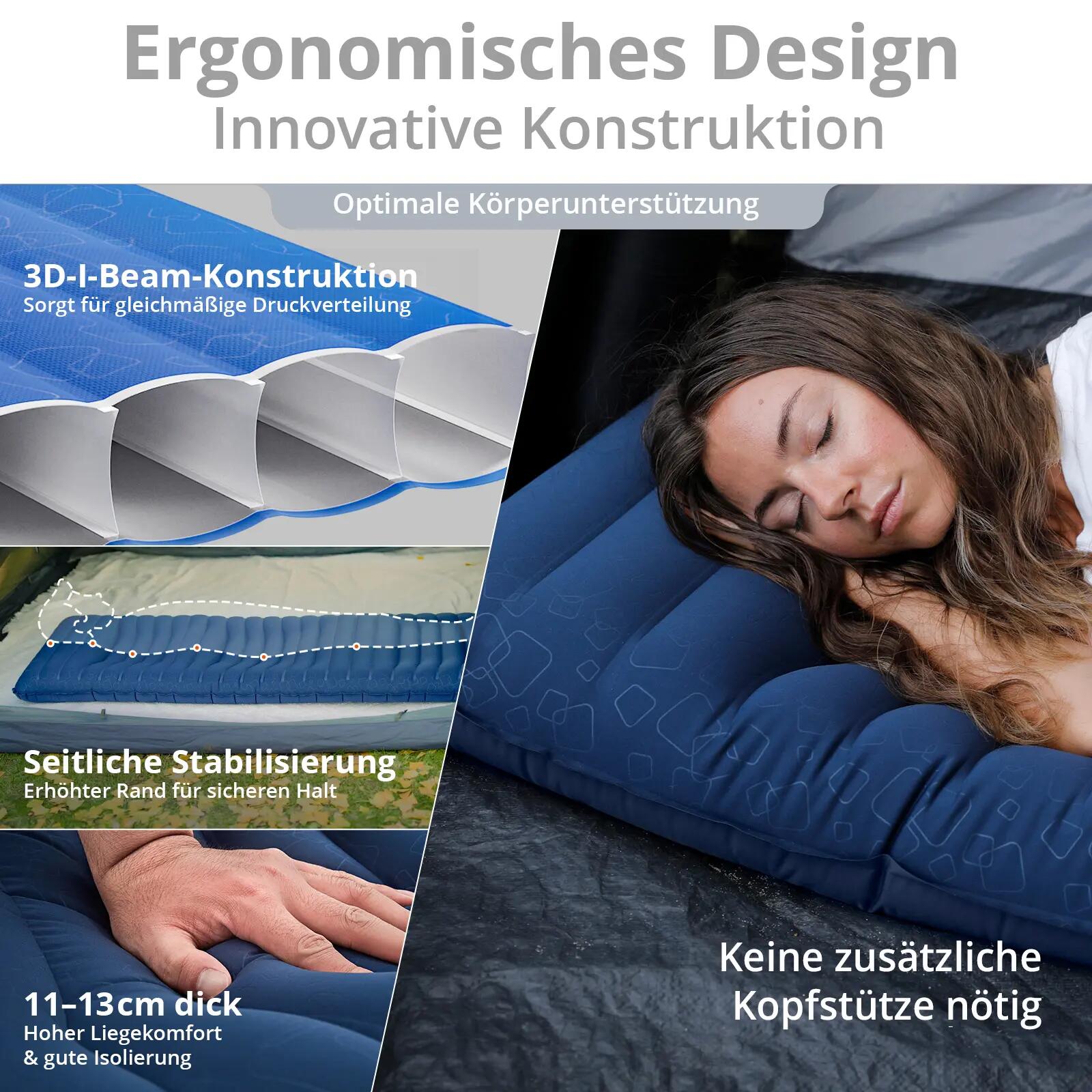 Verhoogde camping matras Trekking luchtbed Camping luchtbed Lichtgewicht 1,2 kg 5/7