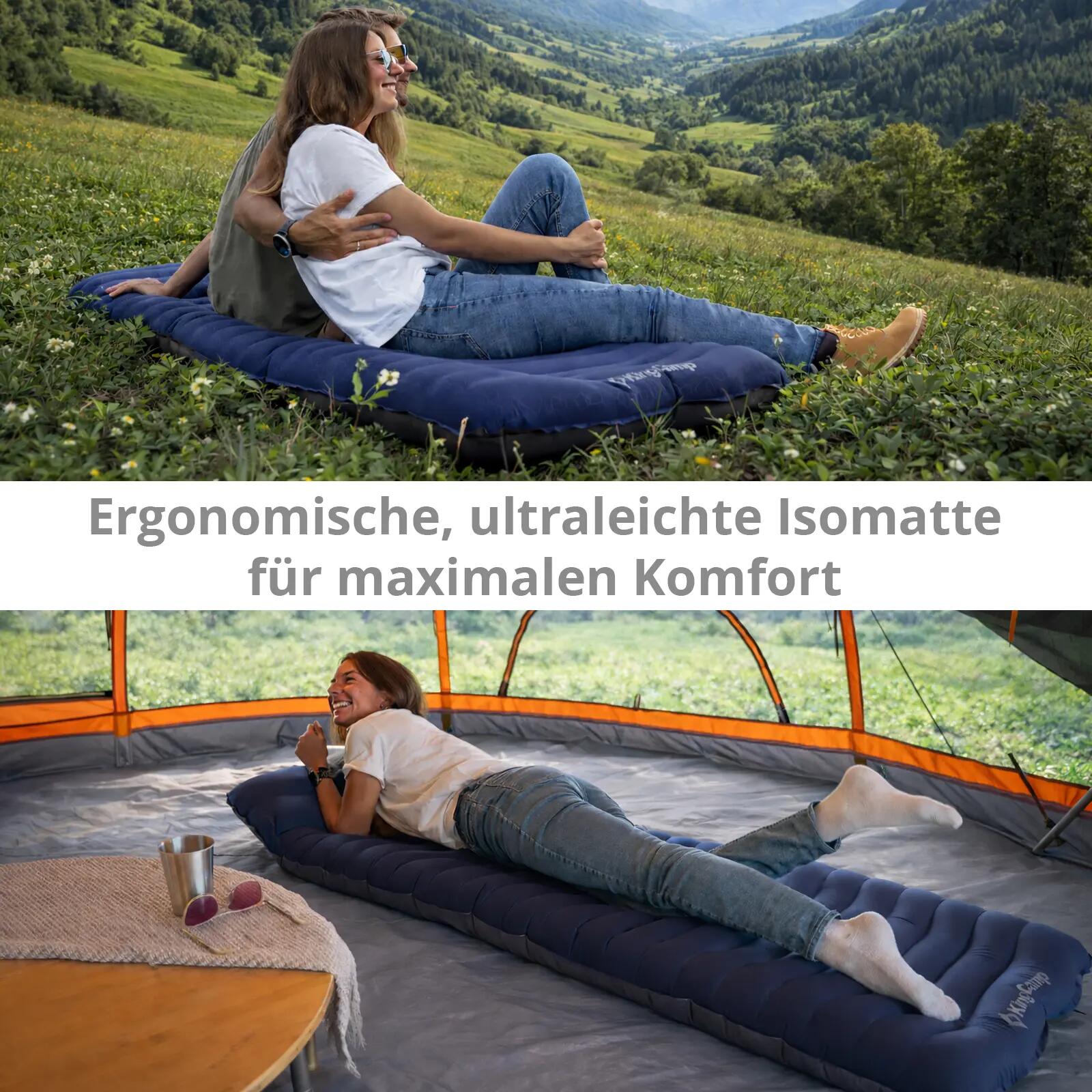 Verhoogde camping matras Trekking luchtbed Camping luchtbed Lichtgewicht 1,2 kg 3/7