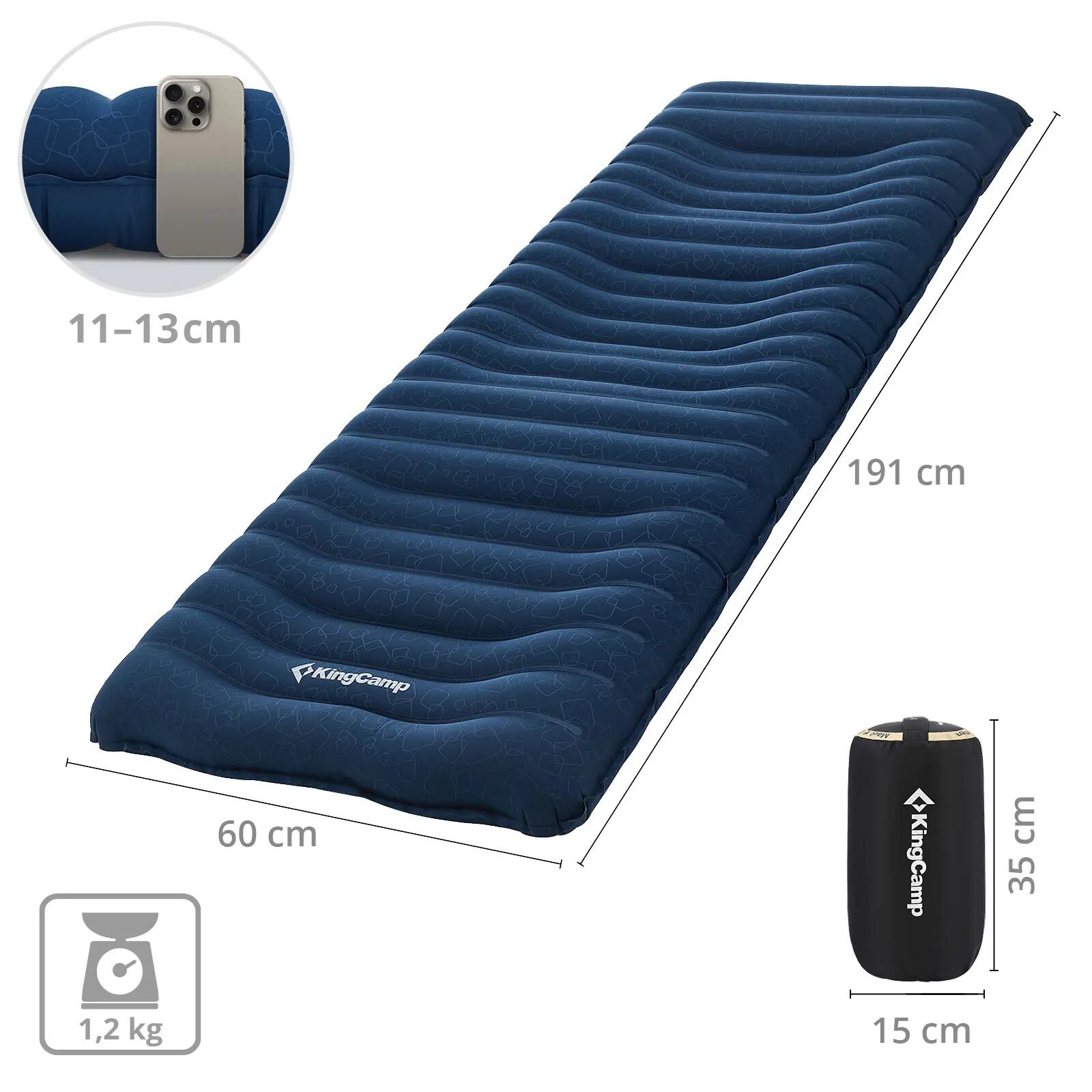 Verhoogde camping matras Trekking luchtbed Camping luchtbed Lichtgewicht 1,2 kg 2/7