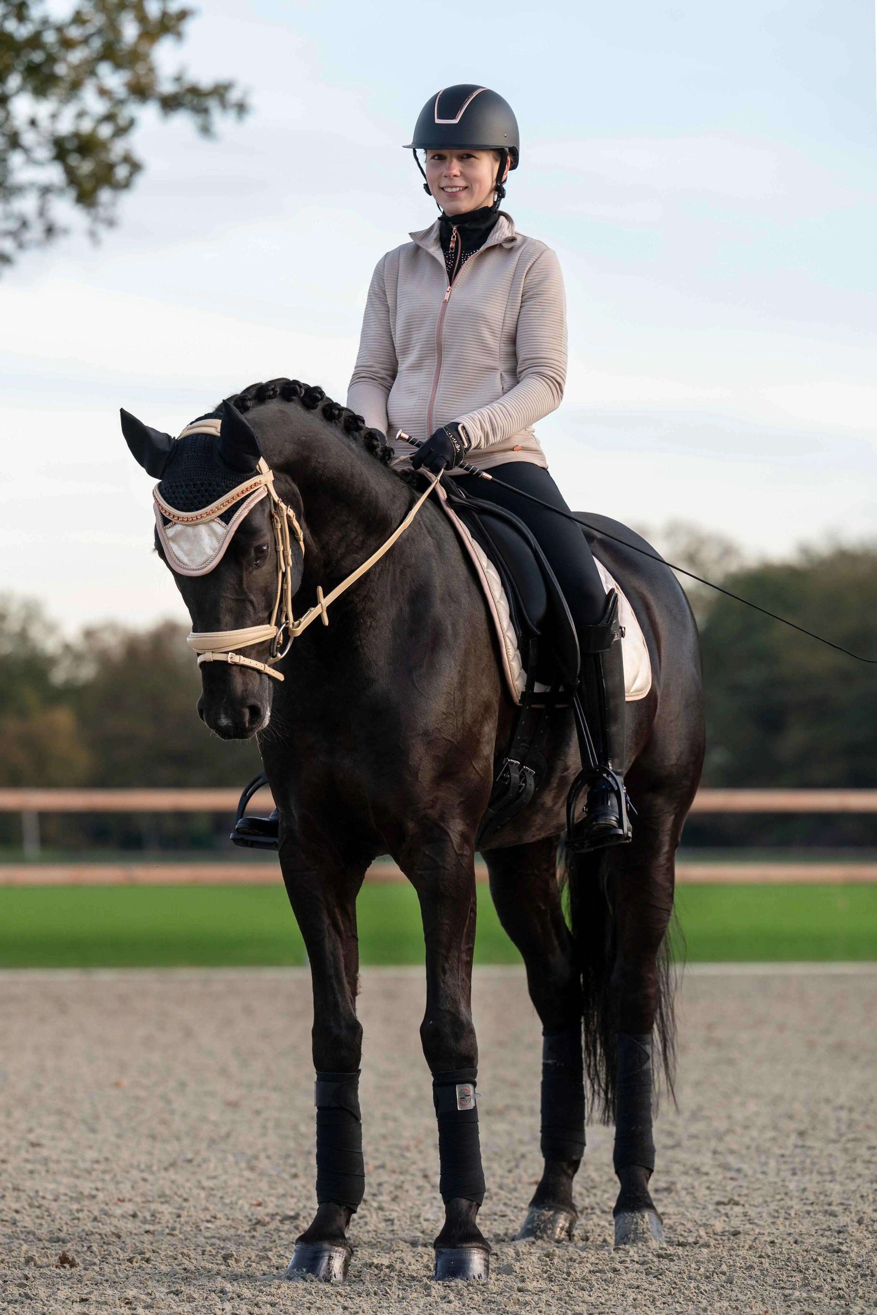 Korte hoed voor paarden HKM Rosegold Glitter 5/5