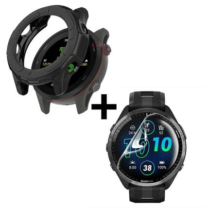 Pack protección Garmin Forerunner 255 - Carcasa TPU + 2 films hidrogel HD