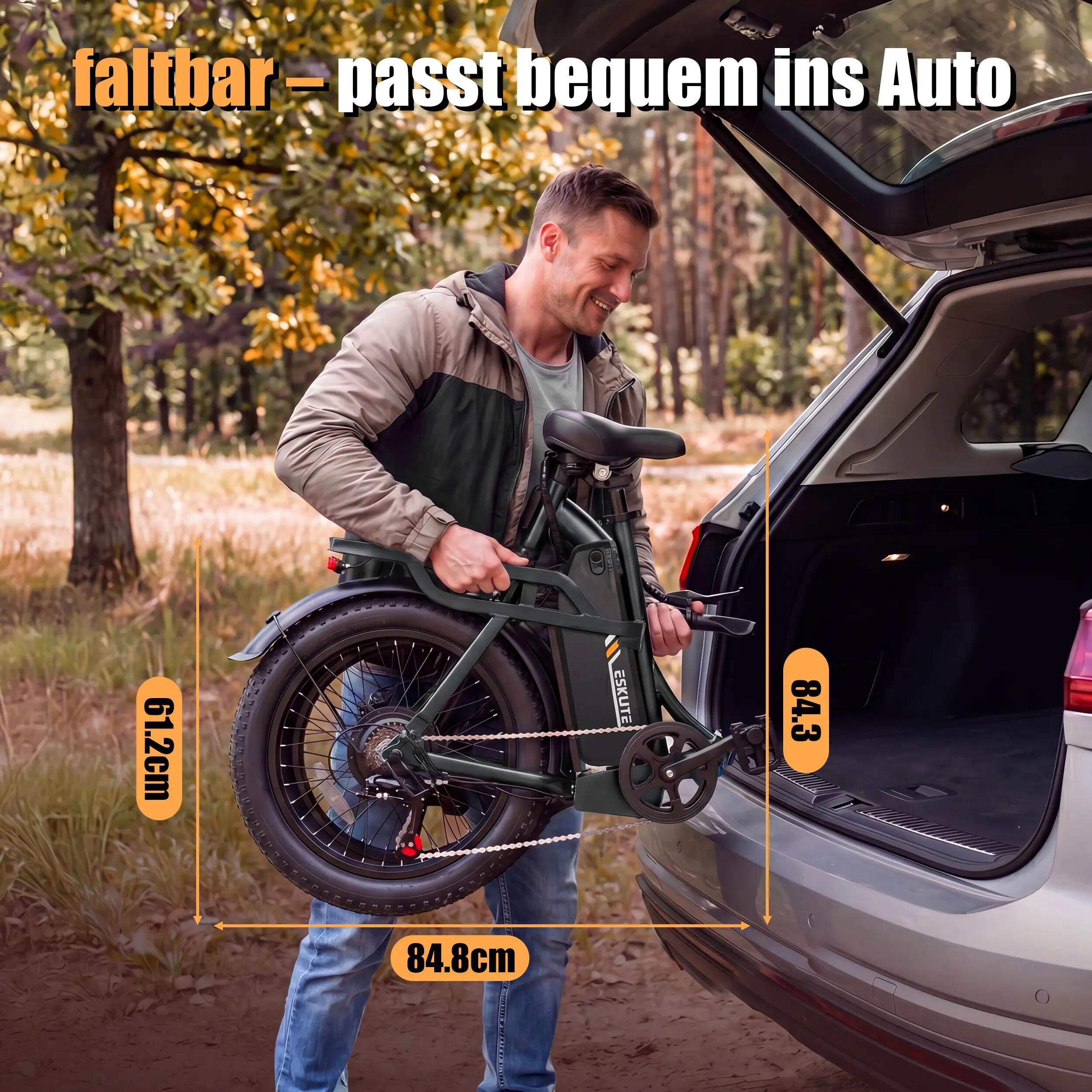 Vélo Électrique ESKUTE D202｜Moteur 250W｜48V 20.8Ah｜Pneu 20" 8/8