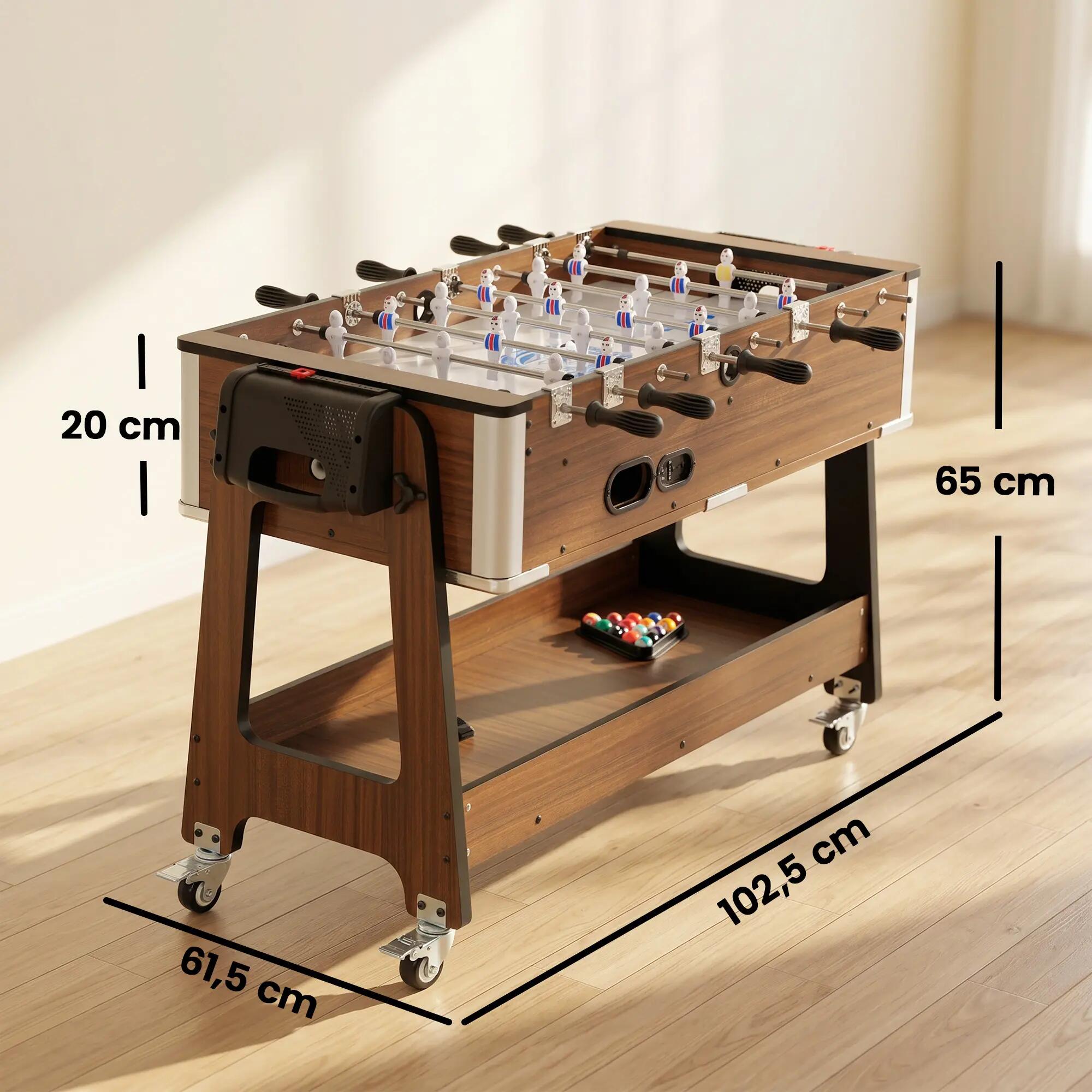 Mesa Multijuegos SPORTNOW 102.5x61.5x65 cm Nogal 3/4
